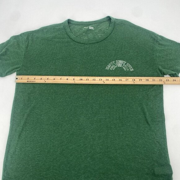 Aerie Size Small Breezy Boyfriend Linen Blend T-Shirt Green Happy Right Here - Picture 11 of 13